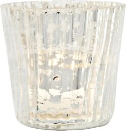 Vintage Elegance Silver Mercury Glass Tea Light Votive Candle Holders (Set Of 5, Assorted Designs And Sizes) -Lights Decor Shop V28SV