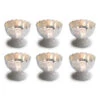 6 Pack | Vintage Mercury Glass Chalice Candle Holders (3-Inch, Suzanne Design, Sundae Cup Motif, Pearl White) - For Use With Tea Lights - For Home Decor, Parties And Wedding Decorations