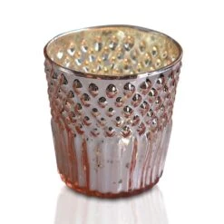 Royal Chic Rose Gold Mercury Glass Tea Light Votive Candle Holders (Set Of 5, Assorted Designs And Sizes) -Lights Decor Shop V37RG 1e5dc708 1c2a 4cf2 a028 115b0f244281