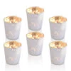 BLOWOUT 6 Pack | Mercury Glass Tealight Candle Holders (2.75-Inches, Patricia Design, Pearl White) For Use With Tea Lights - For Home Decor, Parties And Wedding Decorations - Mercury Glass Votive Holders -Lights Decor Shop V48PR 6