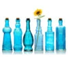Vintage Glam Turquoise Blue Vintage Glass Bottles Set - (6 Pack, Assorted Designs) -Lights Decor Shop VintageGlamBottles Turquoise