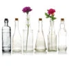 Vintage Romance Clear Vintage Glass Bottles Set - (6 Pack, Assorted Designs)