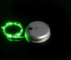 BLOWOUT MoonBright™ LED Mason Jar Light, Battery Powered For Wide Mouth - Green (Lid Light Only)