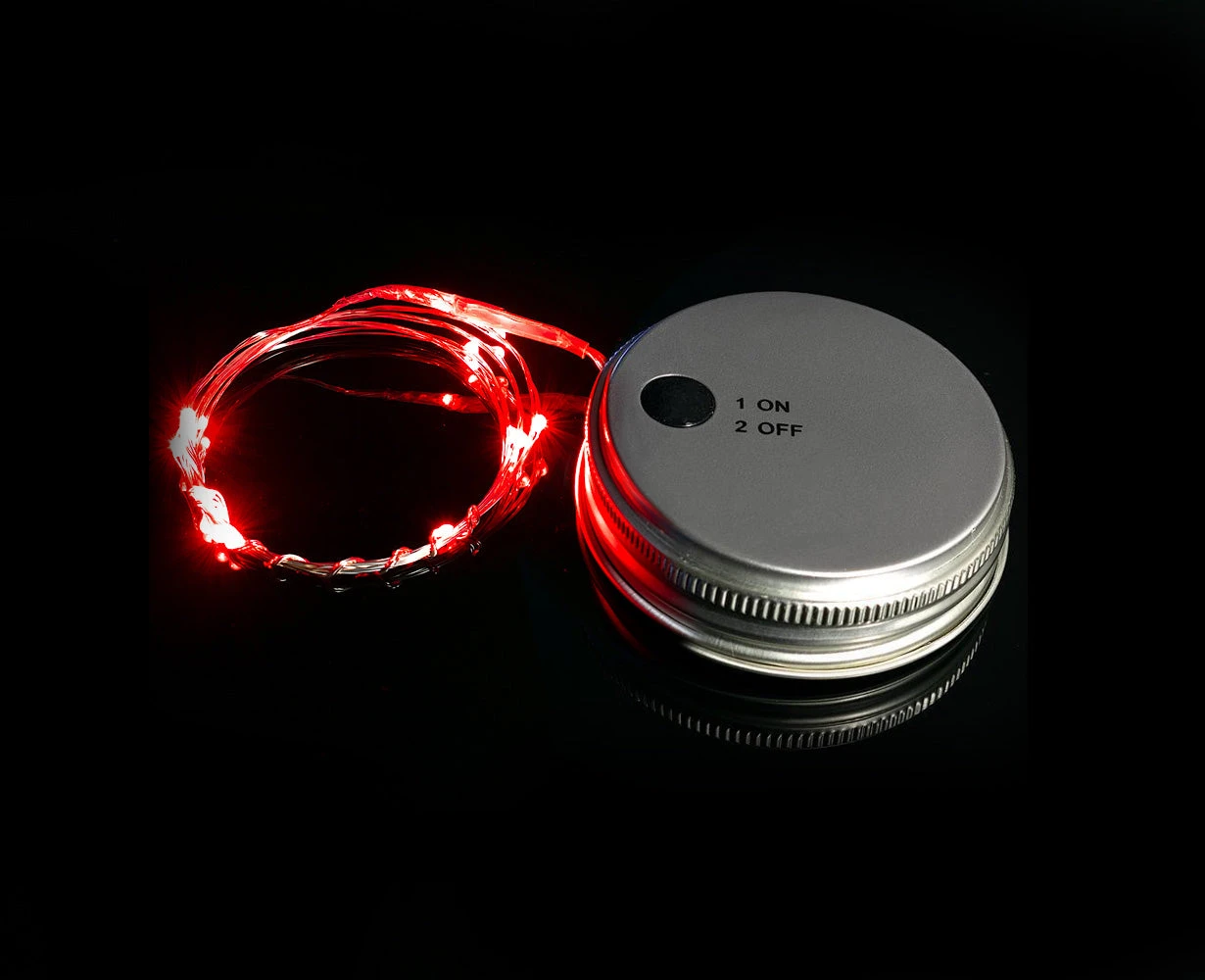 BLOWOUT MoonBright™ LED Mason Jar Light, Battery Powered For Wide Mouth - Red (Lid Light Only) 3 BLOWOUT MoonBright™ LED Mason Jar Light, Battery Powered For Wide Mouth - Red (Lid Light Only)