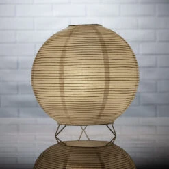 Beige/Ivory Round Centerpiece Candle Lantern W/ Fine Lines (Lantern Only) -Lights Decor Shop beige fine line round centerpiece candle lantern