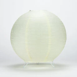 Beige/Ivory Round Centerpiece Candle Lantern W/ Fine Lines (Lantern Only)