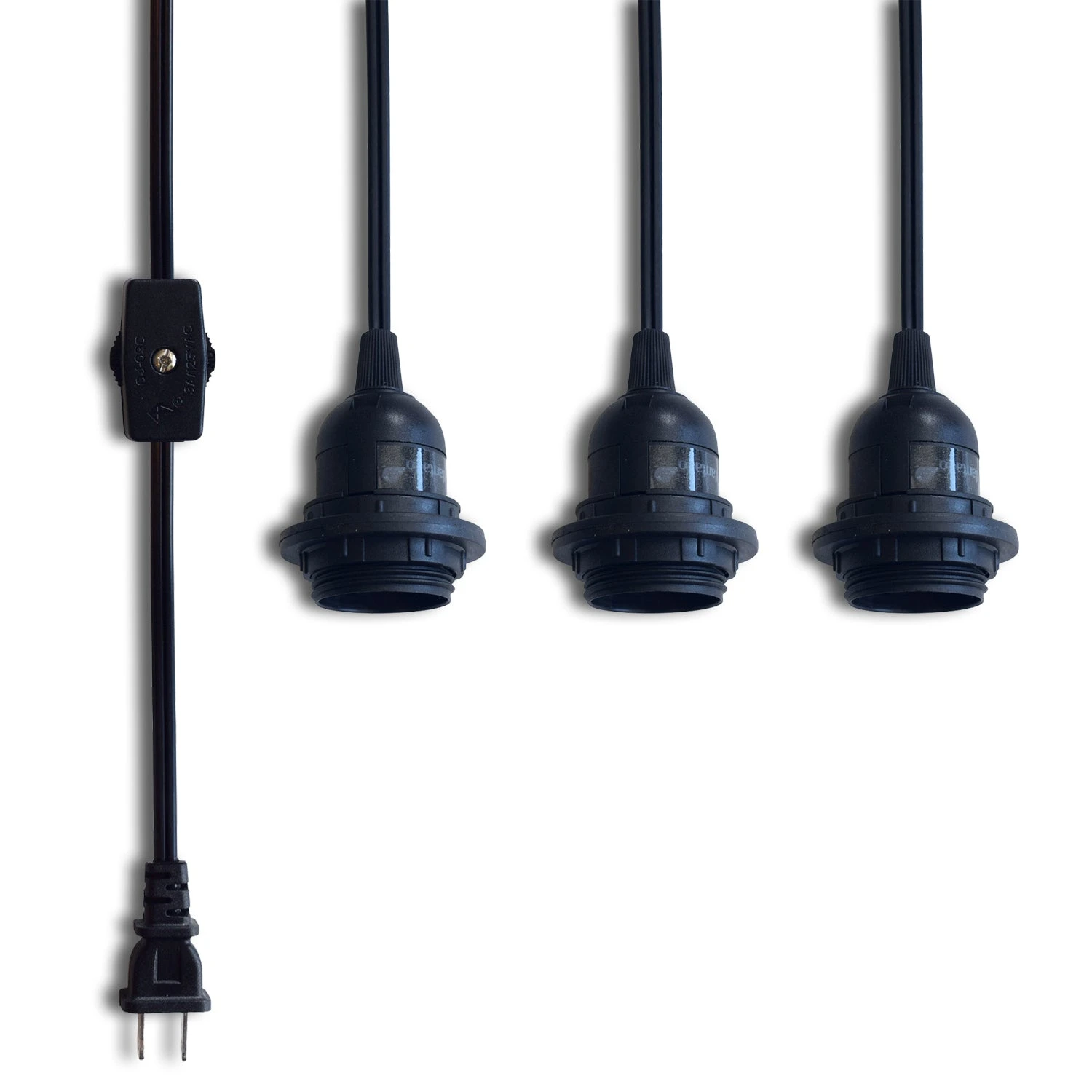 BULK PACK (6) Triple Socket Pendant Light Cord Kits For Lanterns (E26, 19FT, Switch, Black) 3 BULK PACK (6) Triple Socket Pendant Light Cord Kits For Lanterns (E26, 19FT, Switch, Black)