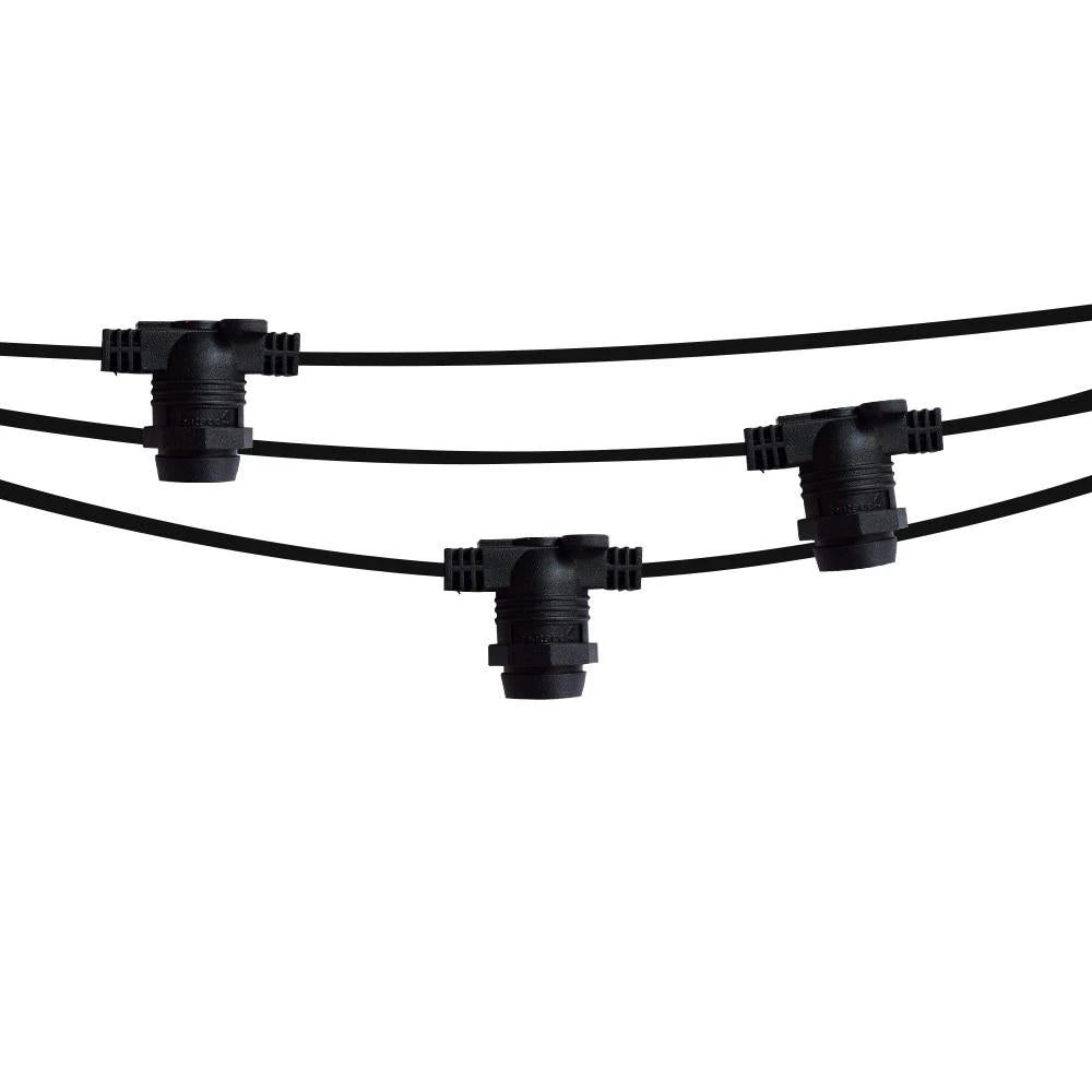 50 Socket Multi-Color Socket Outdoor Commercial String Light Set, 54 FT Black Cord W/ 1-Watt Shatterproof LED Bulbs, Weatherproof 4 50 Socket Multi-Color Socket Outdoor Commercial String Light Set, 54 FT Black Cord W/ 1-Watt Shatterproof LED Bulbs, Weatherproof - Image 2