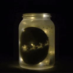 Decorative Christmas Holiday Frosted Warm White Mason Jar Luminaries Lantern Set (Battery Operated, 4 PACK) -Lights Decor Shop christmas holiday rustic frosted mason jar lights set warm white image 2