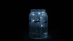 Decorative Christmas Holiday Frosted White Mason Jar Luminaries Lantern Set (Battery Operated, 4 PACK) -Lights Decor Shop christmas holiday rustic frosted mason jar lights set white image 2