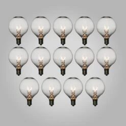 BLOWOUT Clear 5-Watt Incandescent G40 Globe Light Bulbs, E12 Candelabra Base (28 PACK)