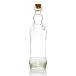 6.5" Edna Clear Vintage Glass Bottle With Cork - DIY Wedding Flower Bud Vases