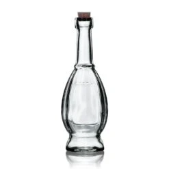 6.5" Vera Clear Vintage Glass Bottle With Cork - DIY Wedding Flower & Bud Vases