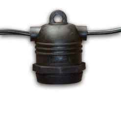 10 Socket Outdoor Commercial String Light Set, Shatterproof LED Light Bulbs Cool White, 21 FT Black Cord, Weatherproof -Lights Decor Shop commercial 10 e26 string light black shatterproof wh image 3