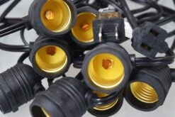 10 Socket Outdoor Commercial String Light Set, Shatterproof LED Light Bulbs Cool White, 21 FT Black Cord, Weatherproof -Lights Decor Shop commercial 10 e26 string light black shatterproof wh image 4