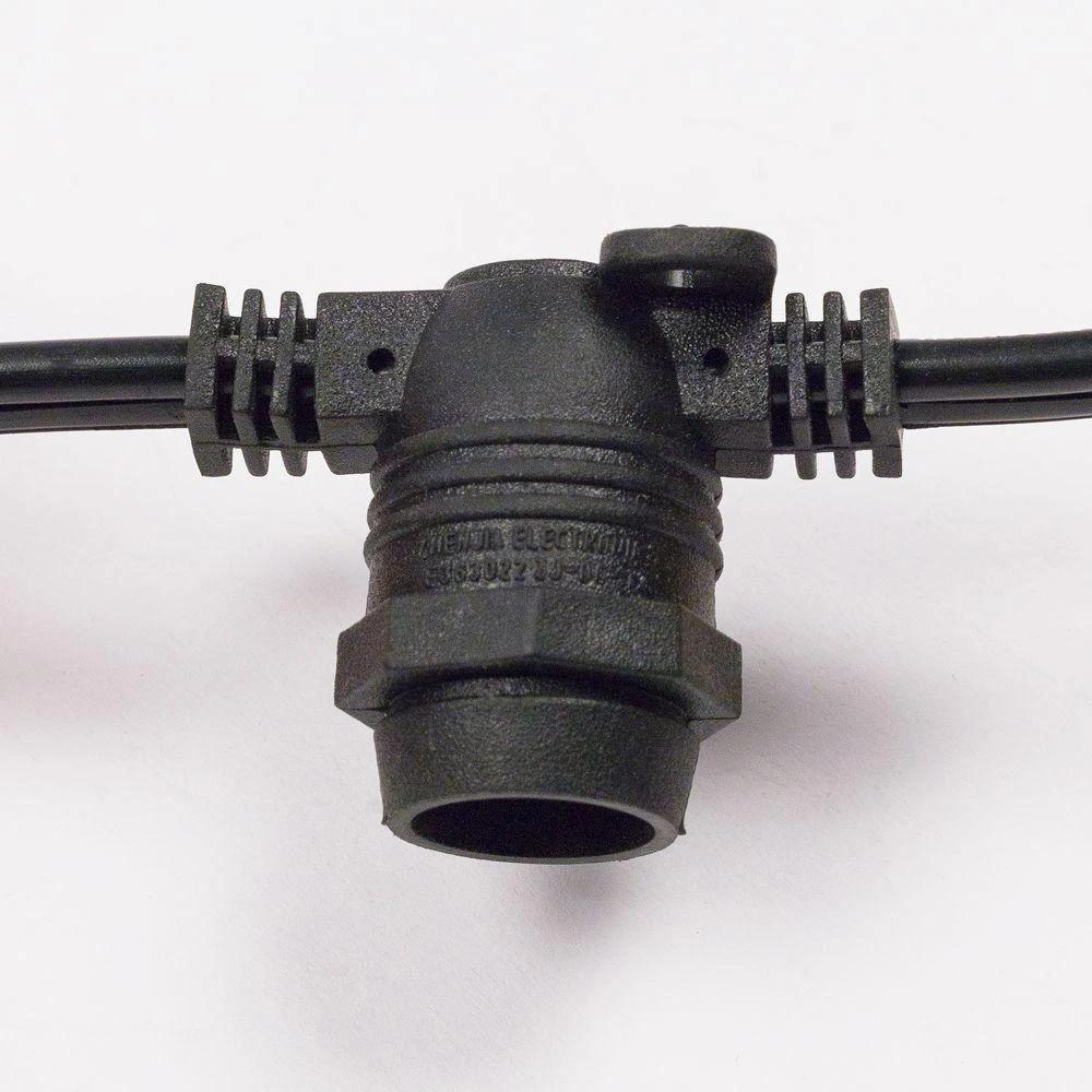 50 Socket Outdoor Commercial String Light Set, Shatterproof LED Bulbs, 54 FT Black Cord W/ E12 C7 Base, Weatherproof 11 50 Socket Outdoor Commercial String Light Set, Shatterproof LED Bulbs, 54 FT Black Cord W/ E12 C7 Base, Weatherproof - Image 9