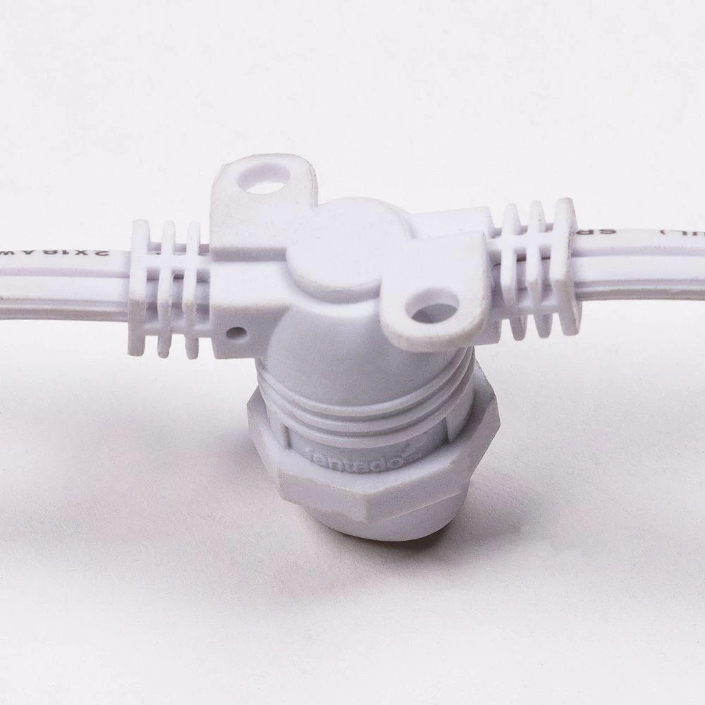 BLOWOUT 50 Socket Outdoor Commercial String Light Set, Clear Globe Bulbs, 54 FT White Cord W/ E12 C7 Base, Weatherproof 11 BLOWOUT 50 Socket Outdoor Commercial String Light Set, Clear Globe Bulbs, 54 FT White Cord W/ E12 C7 Base, Weatherproof - Image 9