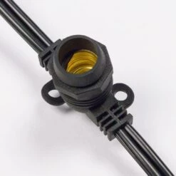 50 Socket Outdoor Commercial String Light Set, Shatterproof LED Bulbs, 54 FT Black Cord W/ E12 C7 Base, Weatherproof 16 50 Socket Outdoor Commercial String Light Set, Shatterproof LED Bulbs, 54 FT Black Cord W/ E12 C7 Base, Weatherproof -Lights Decor Shop cord only string light 50 29 e12 black image 3 2490a604 ea3e 434a 8961 4c5ad370c7fd