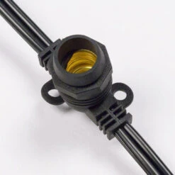 (Cord Only) 50 Socket Outdoor Commercial DIY String Light 54 FT Black Cord W/ E12 C7 Base, Weatherproof 11 (Cord Only) 50 Socket Outdoor Commercial DIY String Light 54 FT Black Cord W/ E12 C7 Base, Weatherproof -Lights Decor Shop cord only string light 50 29 e12 black image 3 600x 8d5d3985 e665 4305 bbd1 5a6495b950f4