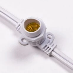 (Cord Only) 50 Socket Outdoor Commercial DIY String Light 54 FT White Cord W/ E12 C7 Base, Weatherproof 14 (Cord Only) 50 Socket Outdoor Commercial DIY String Light 54 FT White Cord W/ E12 C7 Base, Weatherproof -Lights Decor Shop cord only string light 50 29 e12 white image 3