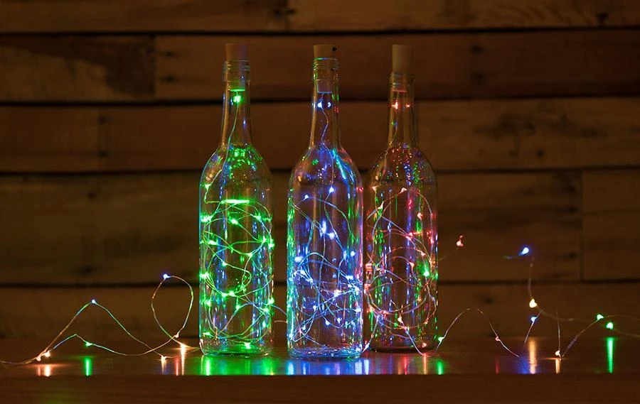 3Ft Battery Powered 20 LED RGB Cork Wine Bottle Lights DIY Fairy String Lights Table Centerpiece Decoration 4 3Ft Battery Powered 20 LED RGB Cork Wine Bottle Lights DIY Fairy String Lights Table Centerpiece Decoration - Image 2