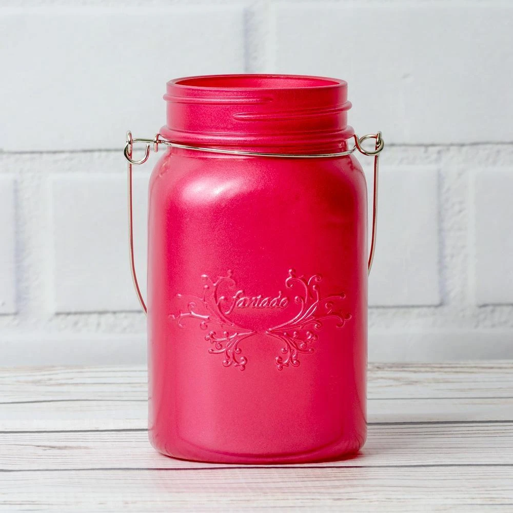 BLOWOUT (6-Pack) Fantado Regular Mouth Frosted Fuchsia / Hot Pink Color Mason Jar W/ Handle, 16oz / 1 Pint 4 BLOWOUT (6-Pack) Fantado Regular Mouth Frosted Fuchsia / Hot Pink Color Mason Jar W/ Handle, 16oz / 1 Pint - Image 2