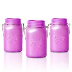 BLOWOUT (6-Pack) Fantado Regular Mouth Frosted Lavender Mason Jar W/ Handle, 16oz / 1 Pint