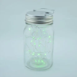 BLOWOUT Fantado Wide Mouth Clear Mason Jar Light W/ Hanging Green Fairy LED Kit