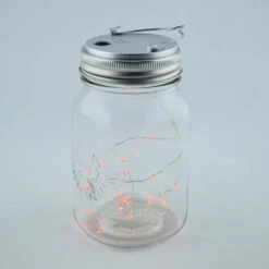 BLOWOUT Fantado Wide Mouth Clear Mason Jar Light W/ Hanging Red Fairy LED Kit