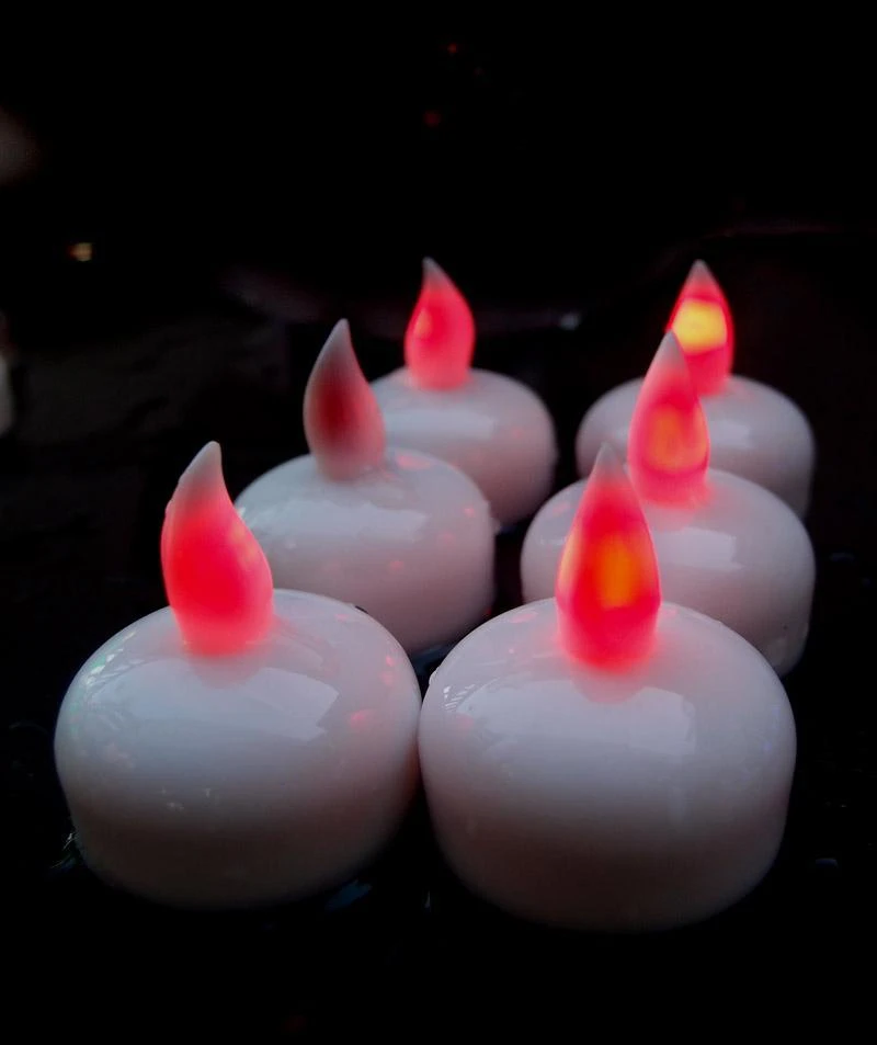 BLOWOUT Floating Waterproof Flameless LED Tea Light Candle - Red (6 PACK) 6 BLOWOUT Floating Waterproof Flameless LED Tea Light Candle - Red (6 PACK) - Image 4