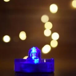 BLOWOUT Blue LED Submersible Waterproof Flower Floral Tea Lights (Twist On/Off) (12 Pack)