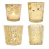 Best Of Show Mercury Glass Tealight Votive Candle Holders (Gold, Set Of 4, Assorted Styles) - For Weddings, Events, Parties, And Home Décor, Ideal Housewarming Gift -Lights Decor Shop gs07gd mercury glass best of show candle holder