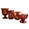 Vintage Glam Mercury Glass Tealight Votive Candle Holders (Rustic Copper Red, Set Of 4, Assorted Designs, Sizes) - Weddings Events Parties Home Decor -Lights Decor Shop gs08cpm mercury glass glam set candle holder