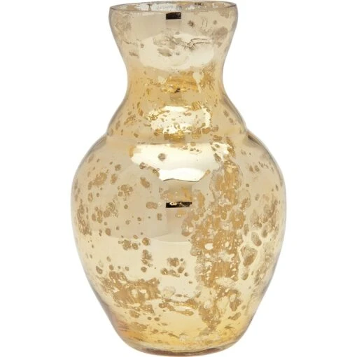 BLOWOUT Vintage Mercury Glass Vase (5.5-Inch, Evelyn Classic Design, Gold) - Decorative Flower Vase - For Home Decor And Wedding Centerpieces -Lights Decor Shop iv23gd evelyn gold mercury glass vase