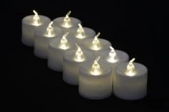 Large Warm White LED Battery Operated Flameless Candles (12 Pack) -Lights Decor Shop large led battery operated flameless candle warm white