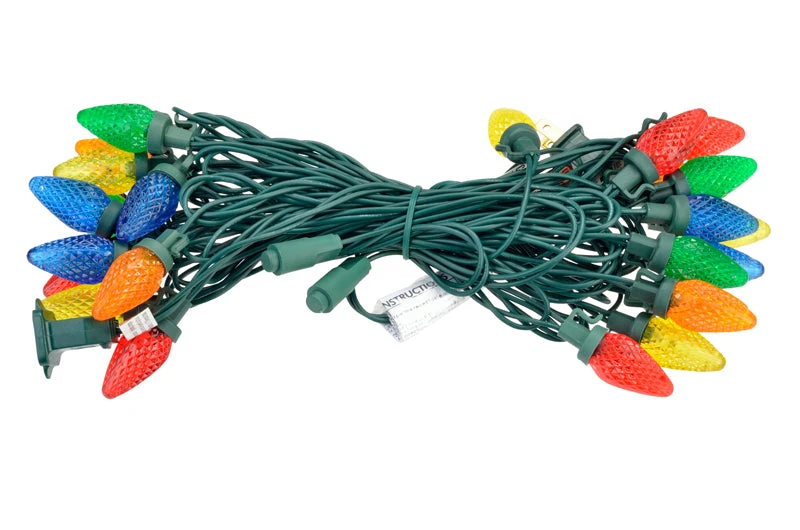 25 Outdoor RGB LED C9 Strawberry String Lights, 16.6FT Green Cord, Weatherproof, Expandable 4 25 Outdoor RGB LED C9 Strawberry String Lights, 16.6FT Green Cord, Weatherproof, Expandable - Image 2