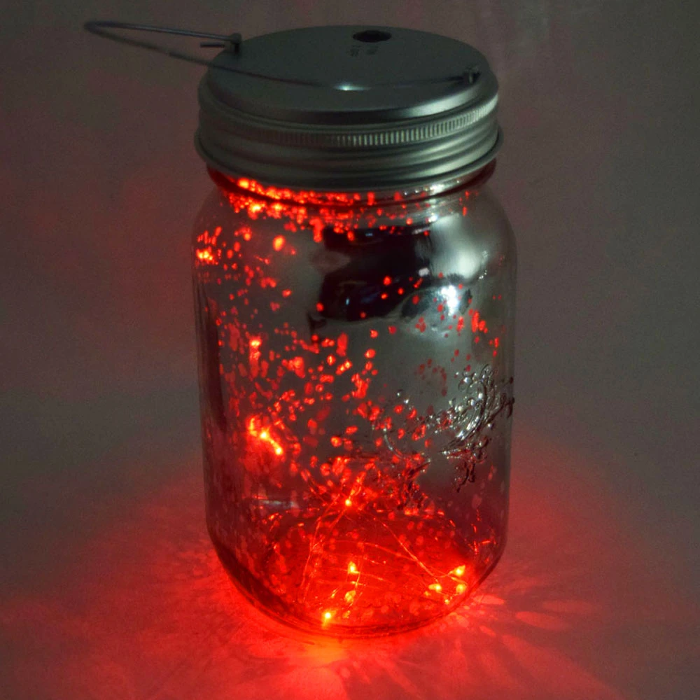BLOWOUT MoonBright™ LED Mason Jar Light, Battery Powered For Wide Mouth - Red (Lid Light Only) 4 BLOWOUT MoonBright™ LED Mason Jar Light, Battery Powered For Wide Mouth - Red (Lid Light Only) - Image 2