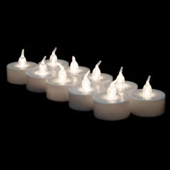 LED Battery Operated Flameless Candles - Cool White (12 Pack)