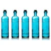 5 Pack - 6.5" Mabel Turquoise Vintage Glass Bottle With Cork - DIY Wedding Flower & Bud Vases -Lights Decor Shop mabel TU