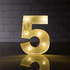 BLOWOUT Marquee Light Number '5' LED Metal Sign (8 Inch, Battery Operated)