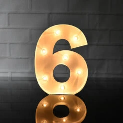 BLOWOUT Marquee Light Number '6' LED Metal Sign (8 Inch, Battery Operated)