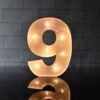 BLOWOUT Marquee Light Number '9' LED Metal Sign (8 Inch, Battery Operated) -Lights Decor Shop marquee lights number 9 white