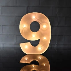 BLOWOUT Marquee Light Number '9' LED Metal Sign (8 Inch, Battery Operated)