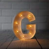 BLOWOUT White Marquee Light Letter 'G' LED Metal Sign (8 Inch, Battery Operated W/ Timer)