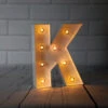 BLOWOUT White Marquee Light Letter 'K' LED Metal Sign (8 Inch, Battery Operated W/ Timer) -Lights Decor Shop marquee lights sign letter k