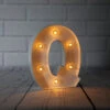BLOWOUT White Marquee Light Letter 'Q' LED Metal Sign (8 Inch, Battery Operated W/ Timer) -Lights Decor Shop marquee lights sign letter q