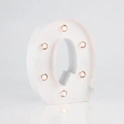 BLOWOUT White Marquee Light Letter 'Q' LED Metal Sign (8 Inch, Battery Operated W/ Timer) -Lights Decor Shop marquee lights sign letter q image 2