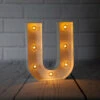 BLOWOUT White Marquee Light Letter 'U' LED Metal Sign (8 Inch, Battery Operated W/ Timer) -Lights Decor Shop marquee lights sign letter u
