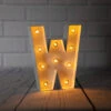 BLOWOUT White Marquee Light Letter 'W' LED Metal Sign (8 Inch, Battery Operated W/ Timer) -Lights Decor Shop marquee lights sign letter w