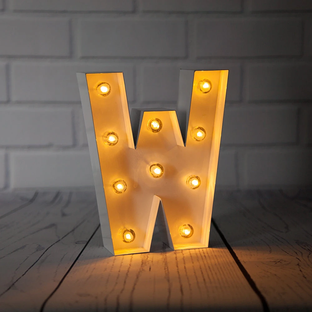 BLOWOUT White Marquee Light Letter 'W' LED Metal Sign (8 Inch, Battery Operated W/ Timer) 3 BLOWOUT White Marquee Light Letter 'W' LED Metal Sign (8 Inch, Battery Operated W/ Timer)